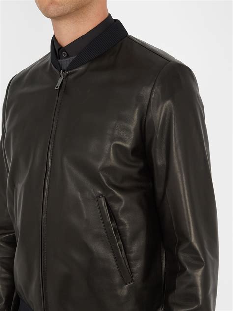 prada jacket leather|Prada bomber jacket for men.